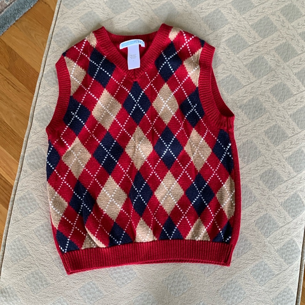 Janie and Jack vest. Knit. Boys size 5. Soft, worn 2x. EUC